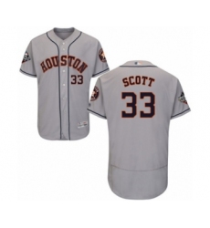 Men's Houston Astros #33 Mike Scott Grey Road Flex Base Authentic Collection 2019 World Series Bound Baseball Jersey