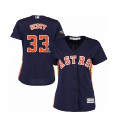 Women's Houston Astros #33 Mike Scott Authentic Navy Blue Alternate Cool Base 2019 World Series Bound Baseball Jersey