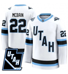 Men's Utah Hockey Mammoth #22 Jack McBain 2025 Limited All Stitched White Jersey