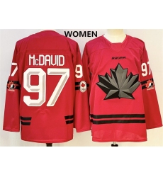 Women's Canada Hockey #97 Connor Mcdavid Red Stitched Jersey