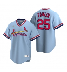 Men's Nike St. Louis Cardinals #25 Dexter Fowler Light Blue Cooperstown Collection Road Stitched Baseball Jersey
