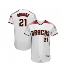 Men's Arizona Diamondbacks #21 Zack Greinke White Home Authentic Collection Flex Base Baseball Jersey