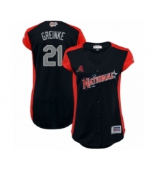 Women's Arizona Diamondbacks #21 Zack Greinke Authentic Navy Blue National League 2019 Baseball All-Star Jersey