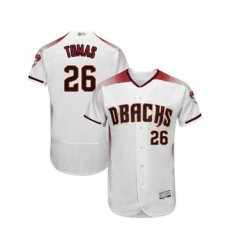 Men's Arizona Diamondbacks #26 Yasmany Tomas White Home Authentic Collection Flex Base Baseball Jersey