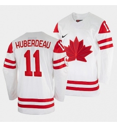 Men's Jonathan Huberdeau Canada Hockey White 2022 Beijing Winter Olympic #11 Home Jersey
