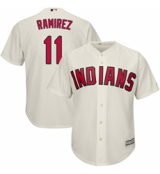 Men's Majestic Cleveland Indians #11 Jose Ramirez Replica Cream Alternate 2 Cool Base MLB Jersey