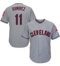 Men's Majestic Cleveland Indians #11 Jose Ramirez Replica Grey Road Cool Base MLB Jersey