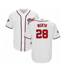 Youth Washington Nationals #28 Jayson Werth Authentic White Home Cool Base 2019 World Series Bound Baseball Jersey