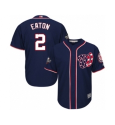 Youth Washington Nationals #2 Adam Eaton Authentic Navy Blue Alternate 2 Cool Base 2019 World Series Bound Baseball Jersey