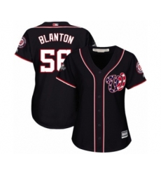 Women's Washington Nationals #56 Joe Blanton Authentic Navy Blue Alternate 2 Cool Base 2019 World Series Bound Baseball Jersey