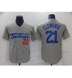 Men's Pittsburgh Pirates #21 Roberto Clemente Gray Flexbase Authentic Jersey