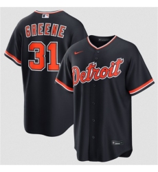 Men's Detroit Tigers #31 Riley Greene Navy Alternate Stitched Baseball Jersey