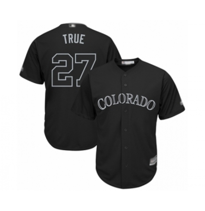 Men's Colorado Rockies #27 Trevor Story  True   Authentic Black 2019 Players Weekend Baseball Jersey