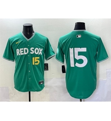 Men's Boston Red Sox #15 Dustin Pedroia Green 2025 City Connect Limited Stitched Baseball Jersey
