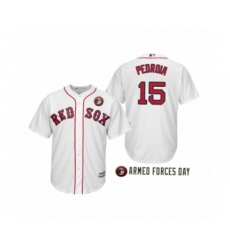 Women's Boston Red Sox 2019 Armed Forces Day Dustin Pedroia #15 Dustin Pedroia  White Jersey