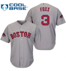 Youth Majestic Boston Red Sox #3 Jimmie Foxx Authentic Grey Road Cool Base 2018 World Series Champions MLB Jersey
