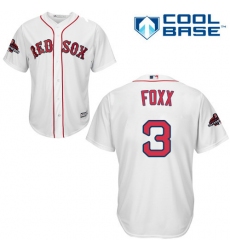 Youth Majestic Boston Red Sox #3 Jimmie Foxx Authentic White Home Cool Base 2018 World Series Champions MLB Jersey