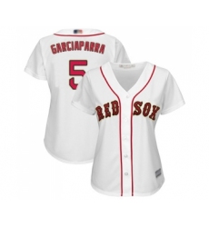 Women's Boston Red Sox #5 Nomar Garciaparra Authentic White 2019 Gold Program Cool Base Baseball Jersey