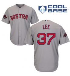Youth Majestic Boston Red Sox #37 Bill Lee Authentic Grey Road Cool Base 2018 World Series Champions MLB Jersey