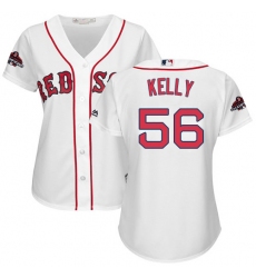 Women's Majestic Boston Red Sox #56 Joe Kelly Authentic White Home 2018 World Series Champions MLB Jersey