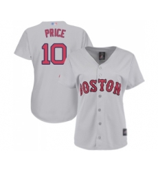 Women's Boston Red Sox #10 David Price Replica Grey Road Baseball Jersey