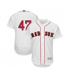 Men's Boston Red Sox #47 Tyler Thornburg White 2019 Gold Program Flex Base Authentic Collection Baseball Jersey