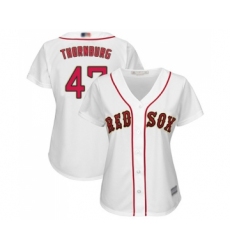 Women's Boston Red Sox #47 Tyler Thornburg Authentic White 2019 Gold Program Cool Base Baseball Jersey