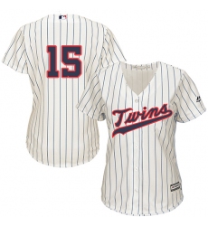 Women's Majestic Minnesota Twins #15 Jason Castro Authentic Cream Alternate Cool Base MLB Jersey