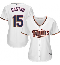 Women's Majestic Minnesota Twins #15 Jason Castro Authentic White Home Cool Base MLB Jersey