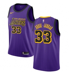 Women's Nike Los Angeles Lakers #33 Kareem Abdul-Jabbar Swingman Purple NBA Jersey - City Edition