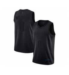 Men's Oklahoma City Thunder #0 Russell Westbrook Swingman Black MVP Basketball Jersey
