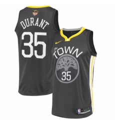Men's Nike Golden State Warriors #35 Kevin Durant Swingman Black Alternate 2018 NBA Finals Bound NBA Jersey - Statement Edition
