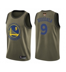 Men's Golden State Warriors #9 Andre Iguodala Swingman Green Salute to Service 2019 Basketball Finals Bound Basketball Jersey