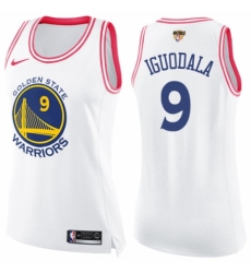 Women's Nike Golden State Warriors #9 Andre Iguodala Swingman White/Pink Fashion 2018 NBA Finals Bound NBA Jersey