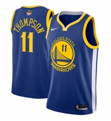 Men's Nike Golden State Warriors #11 Klay Thompson Swingman Royal Blue Road 2018 NBA Finals Bound NBA Jersey - Icon Edition