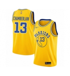 Youth Golden State Warriors #13 Wilt Chamberlain Swingman Gold Hardwood Classics Basketball Jersey