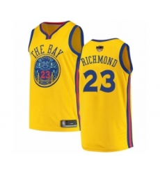 Men's Golden State Warriors #23 Mitch Richmond Swingman Gold 2019 Basketball Finals Bound Basketball Jersey - City Edition