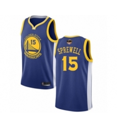 Men's Golden State Warriors #15 Latrell Sprewell Swingman Royal Blue 2019 Basketball Finals Bound Basketball Jersey - Icon Edition