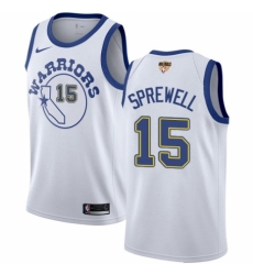 Youth Nike Golden State Warriors #15 Latrell Sprewell Swingman White Hardwood Classics 2018 NBA Finals Bound NBA Jersey