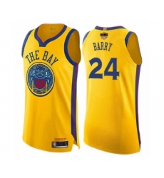 Women's Golden State Warriors #24 Rick Barry Swingman Gold 2019 Basketball Finals Bound Basketball Jersey - City Edition