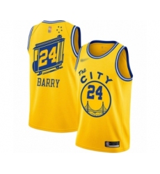Women's Golden State Warriors #24 Rick Barry Swingman Gold Hardwood Classics Basketball Jersey - The City Classic Edition