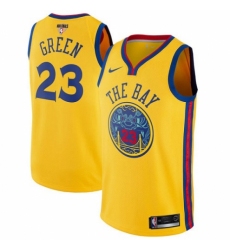 Men's Nike Golden State Warriors #23 Draymond Green Swingman Gold 2018 NBA Finals Bound NBA Jersey - City Edition