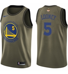 Men's Nike Golden State Warriors #5 Kevon Looney Swingman Green Salute to Service 2018 NBA Finals Bound NBA Jersey