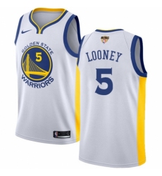 Men's Nike Golden State Warriors #5 Kevon Looney Swingman White Home 2018 NBA Finals Bound NBA Jersey - Association Edition