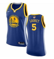 Women's Nike Golden State Warriors #5 Kevon Looney Authentic Royal Blue Road 2018 NBA Finals Bound NBA Jersey - Icon Edition