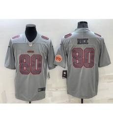Men's San Francisco 49ers #80 Jerry Rice LOGO Grey Atmosphere Fashion 2022 Vapor Untouchable Stitched Limited Jersey