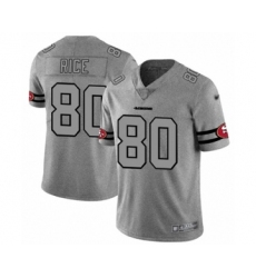 Men's San Francisco 49ers #80 Jerry Rice Limited Gray Team Logo Gridiron Football Jersey