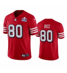 Men's San Francisco 49ers #80 Jerry Rice Red Rush Men Stitched NFL Vapor Untouchable Limited 2024 Super Bowl LVIII Jersey