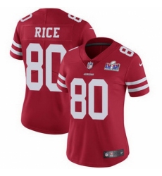 Women's San Francisco 49ers #80 Jerry Rice Red 2023 F U S E Vapor Untouchable Limited Stitched 2024 Super Bowl LVIII Jersey