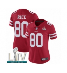 Women's San Francisco 49ers #80 Jerry Rice Red Team Color Vapor Untouchable Limited Player Super Bowl LIV Bound Football Jersey